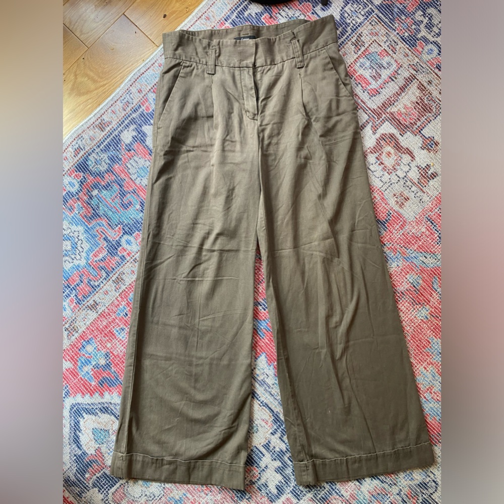 Express Khaki wide leg pants higher waisted pants